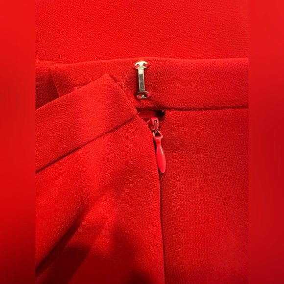 Solid red one button jacket pants suit by Kasper size 14 - Picture 8 of 16